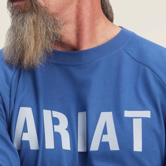 Ariat men’s cotton string block logo long sleeve - Picture 2 of 3